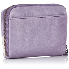Mozu No.86182 Women's Men's Bi-Fold Wallet, Genuine Leather, Cowhide Leather, Round Zipper, Large Capacity, Bag Sewing Scandinavia, Bag Sewing, purple