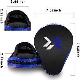 Xnature Boxing Equipment Punching Gloves Thai Pads Boxing Training Mitts Kickboxing Pad Punch Pad Boxing Mitts Punching Pad (Punching Mitts A pair Blue)