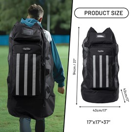 OrgaWise XXL Soccer Ball Bags for Coaches | 600D Oxford Cloth | SBS Zippers | Card Holder | Night Reflective Strips | Plated Holes | Chest Strap | Carry Handle