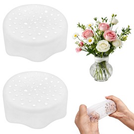 Clear Silicone Flower Stem Holder for Vases, Spiral Floral Arranger Grid, Flexible & Reusable Ikebana Tool, Waterproof DIY Flower Organizer for Home Decor, Easy to Use (White-2pcs)