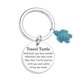 Travel Turtle Keychain Travel Gifts for Family Friends Turtle Gift Good Luck Charm Keyring Christmas Birthday Presents for Turtle Lovers