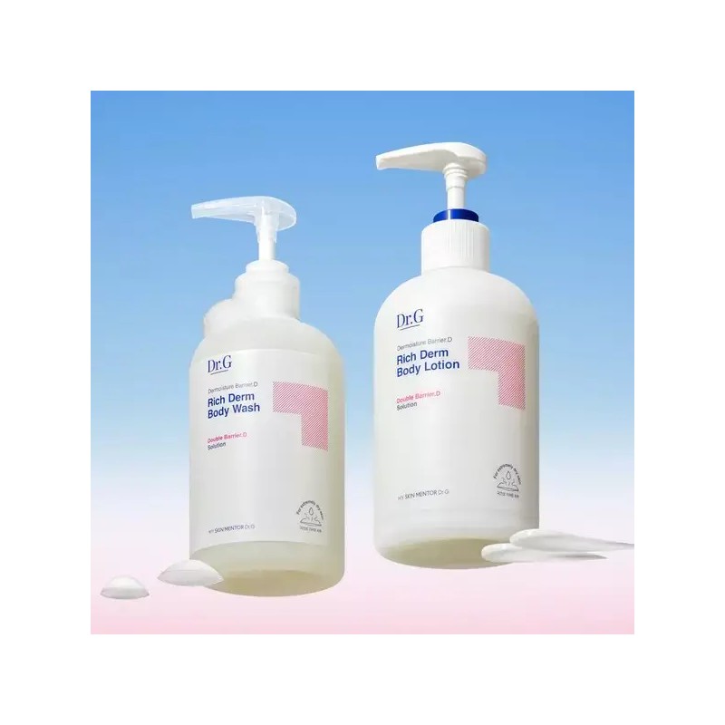 Dr. J [닥터지] 더모이스처 배리어D 리치덤 바디워시 400mL+바디로션 400ml Dr.