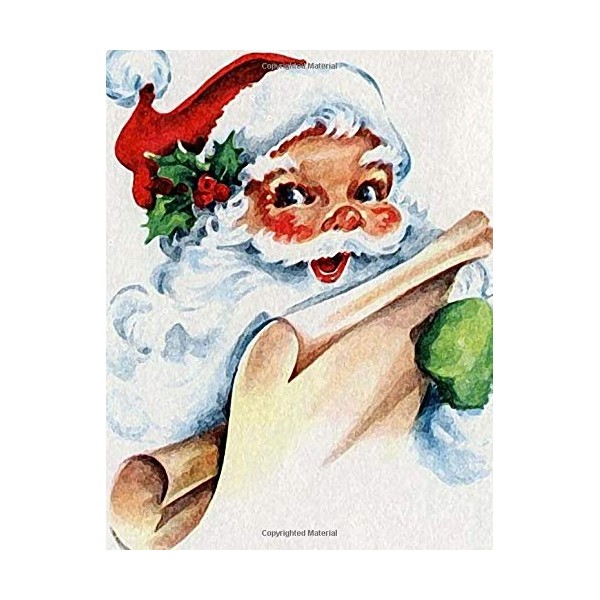 Christmas Santa Checking His List, Vintage Design Notebook: (Christmas, Santa
