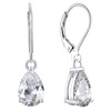 YL Dangle Drop Earrings Sterling Silver Solitaire Leverback Earring 7x10