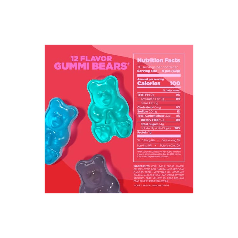 Albanese Candy, 12 Sabor Gummi Bears, 5 libra Bolsa