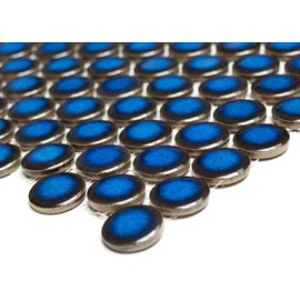 Mosaic Knob Plain Cobalt Blue Glossy Ceramic Mosaic