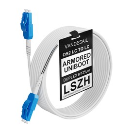 VANDESAIL LC to LC OS2 Armored Uniboot Fiber Patch Cable, LC-LC Single Mode Fiber Optical Patch Cable SMF Jumper Patch Cord LSZH 9/125µm 1G/10GB for SFP+ Transceiver -10M(32FT) 1pack