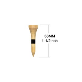 Zivisk Wooden Golf Tees 1-1/2 inch 100 Count, 1.5" Short Golf Wood Bamboo Tees(Natural Color,38mm)