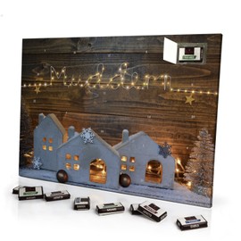 printplanet - Adventskalender mit Namen Muddern - gefüllt mit Schokoladen-Füllung - personalisiert mit Namens-Motiv Lichterkette - Schoko-Kalender, Weihnachtskalender