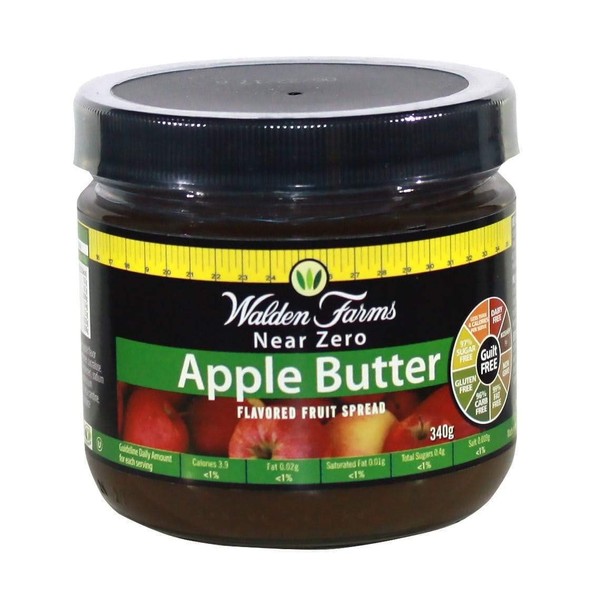 Walden Farms Apple Butter Fruit Spread, Natural Sugar Free Jam, Thick and Delicious Breakfast, Snack, or Dessert Topping, No Fat or Calories, 12-oz. Jar