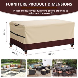 Aipwerer Cover Garden Furniture 600D Waterproof Beige/Brown 242 x 162 x 100 cm