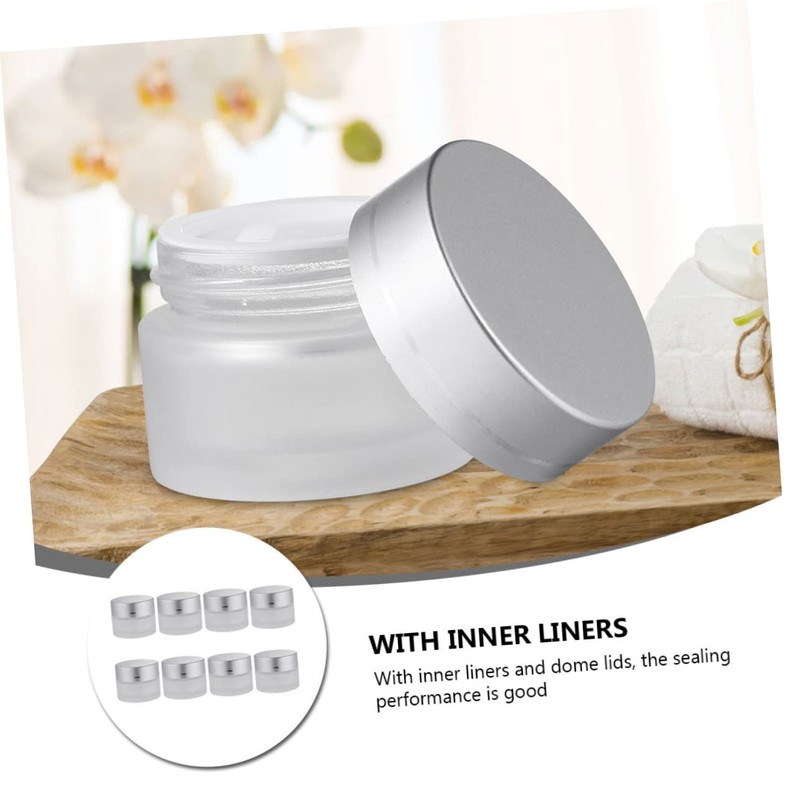 minkissy Compact 8 Pack Glass Jars Sample Jars Cosmetic Containers