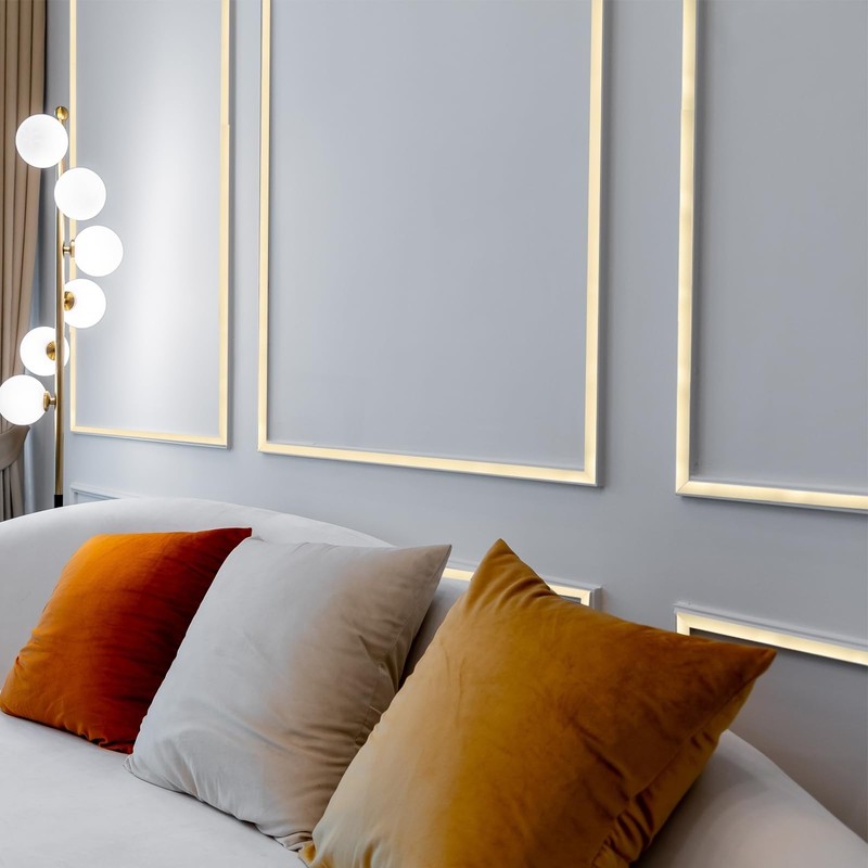 sourcing map Wall Molding Trim, 3Ft x 2 Inch PVC