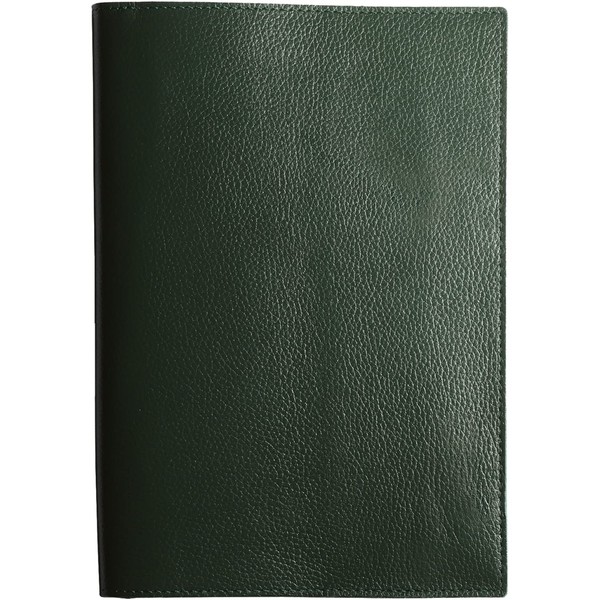 BLUE SINCERE Book Cover, A5, Genuine Leather, Bookmarked, Compatible with A5 Size, Thick Bookmark, Vegetable Tanned Cowhide, Book Cover, Brand Men's, Women's, Paperback 3, BKC3 (Deep Green)