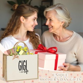 CHQIUCR Grandma Tote Bag Gift for First-Time Abuela, Practical Reusable Beach Bag for Granny Gaga, Meme-Themed Grandma Birthday/Mother’s Day Gifts, Eco-Friendly Shopping Tote for Gigi/Granny