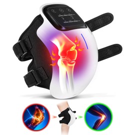 aswaysun 3-in-1 Cordless Knee Massager w/Heat, Red Light & Massage for Knee Pain, Infrared Heat & Vibration, Portable Wireless Knee Heating Pad w/LED Screen for Family and Friends