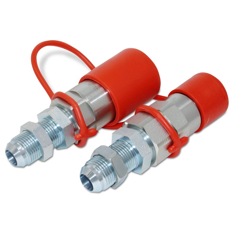 Flat Face Hydraulic Quick Coupler, 3/4" Body x #12 JIC