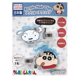 Eye Planning Crayon Shin-chan Aurora Acrylic Hair Clip, Wann! H1.6 x W1.6 inches (40 x 40 mm), Acrylic, 0.3 x 2.2 inches (7 x 55 mm) (Hair Clip) K4100D