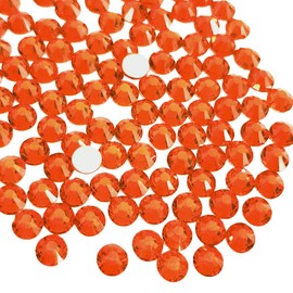 1440PCS SS20 Flatback Crystal Rhinestones, Glass Rhinestones Gems for Bedazzling Nails Art, Makeup, Need Glue Fix, Orange(4.6-4.8mm)
