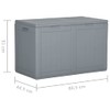 vidaXL Patio Storage Box- 47.6-Gallon Capacity- Gray PP Rattan- UV