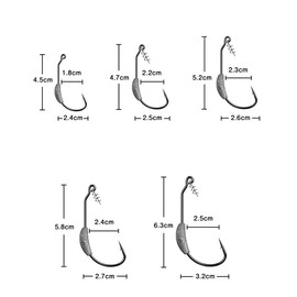 ANCLLO 25pcs/Box Weighted Fishing Hook with Spring Lock, Soft Plastic Worm Swimbait Hook for Freshwater Saltwater Redfish, Snook