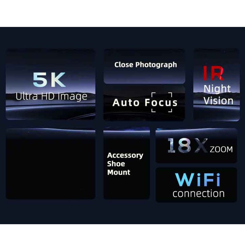 56MP 5K DV800 Camera 18X Digital Zoom Autofocus Anti Shake