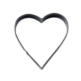 Staedter Heart Shape Slanting Stainless Steel Cookie Cutter, Silver, 9.5 cm