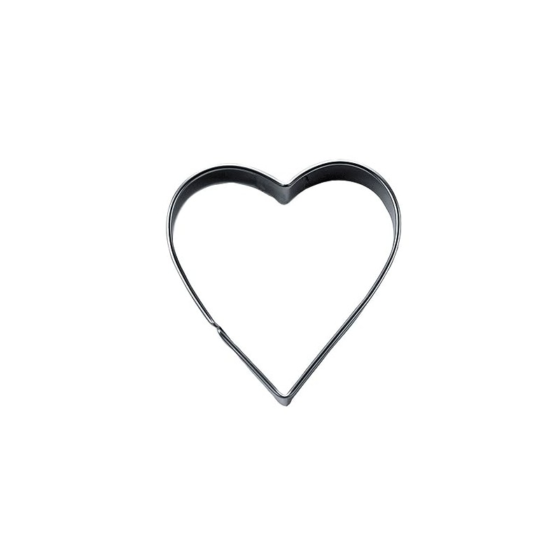 Staedter Heart Shape Slanting Stainless Steel Cookie Cutter, Silver, 9.5
