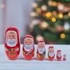 BestPysanky Set of 6 Santa Wooden Nesting Dolls 5.5 Inches