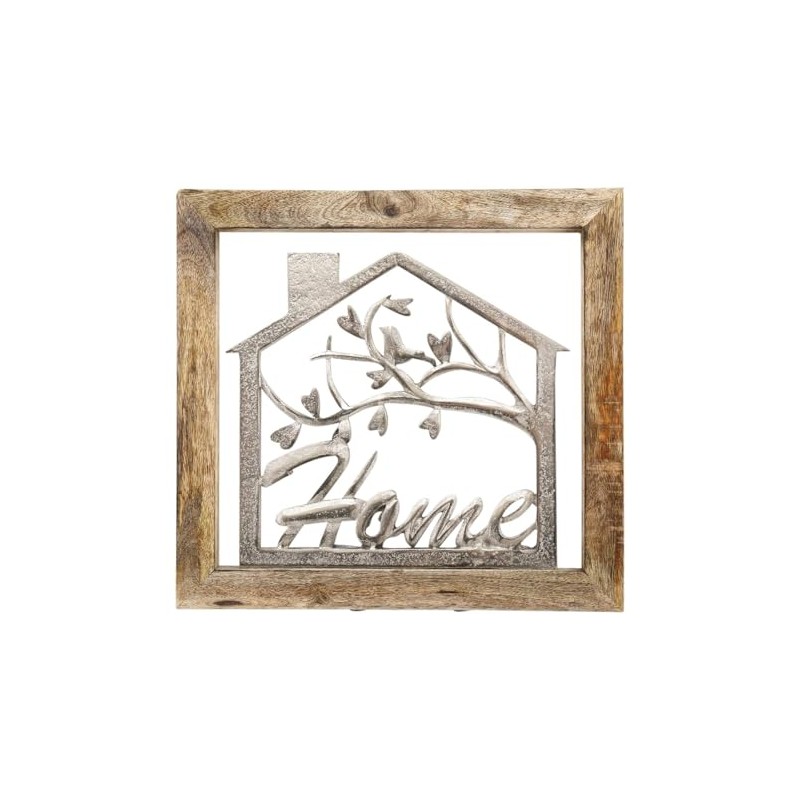Home House Wall Art - Set In Wooden Floating Frame