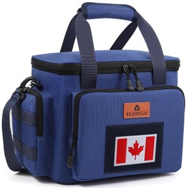 Tactical Large Lunch Box for Men, Heavy Duty Insulated Lunch Bag, Leakproof Lunch Cooler Bag with Shoulder Strap Lunch Pail for Work Shifts Camping Outdoor Day Trip (12L,Blue), HSHRISH