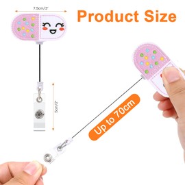 Yoirzit Nurse Badge Holder Pack of 10 Felt Fabric Retractable Badge Holder ID Card Holder Nurse Badge Reels ID Card Retractable Retractable Reel Jojo Nurses Doctors HS-10
