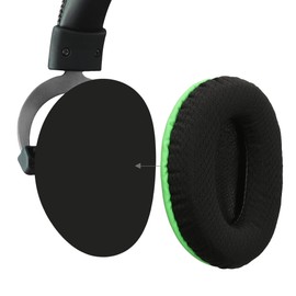 kwmobile Replacement Ear Pads Compatible with Kingston HyperX Cloud II/Cloud 2 / Cloud 1 - Set of Earpads for Headphones - Black/Neon Green