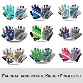 LOVMEAD Cycling Gloves Kids Fingerless for Boys Girls Age 4-12, MTB Gloves Pair Girls Boys Outdoor Sports Road Bike Bicycle Half Finger Gloves Spring Summer (Orange, L)