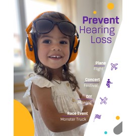 Vanderfields Kids Ear Defenders Children - Noise Cancelling Headphones Autism - 27dB SNR Orange - Passive Sound Blocking Earmuffs - Kids Ear Protection Earmuffs - Boys, Girls, Toddlers Age 3-16 Year