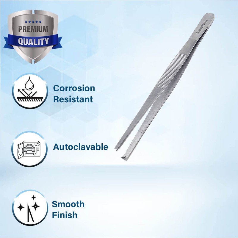 Specimen Spec Jar Forceps 4.5" (11.43cm), Blunt 1x2 Rat Tooth