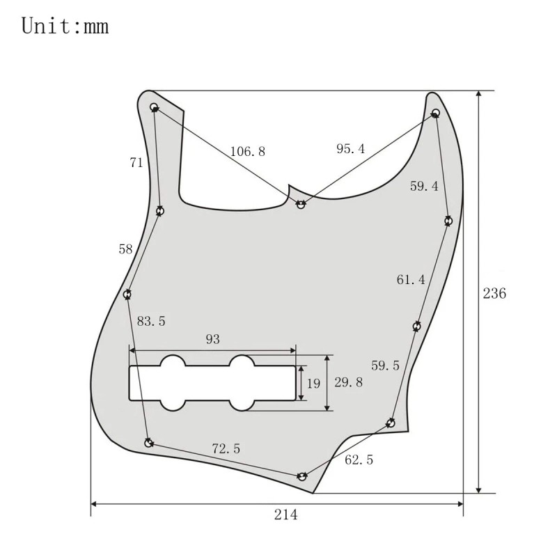 ARM Tortoise Shell 4-Ply 4 String Jazz Bass Pickguard 10