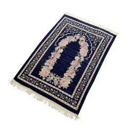 Faxianther Portable Muslim Prayer Rug, Sajadah for Islam Prayer Carpet Mat Lightweight Folable Ramadan Praying Mat Great for Home Travel Use, Islamic Gift for Kids Men Women Blue