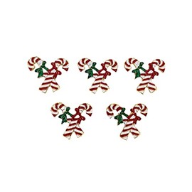 5pcs Candy Cane Pair Christmas Embellishments for Christmas Crafts and Scrapbooking