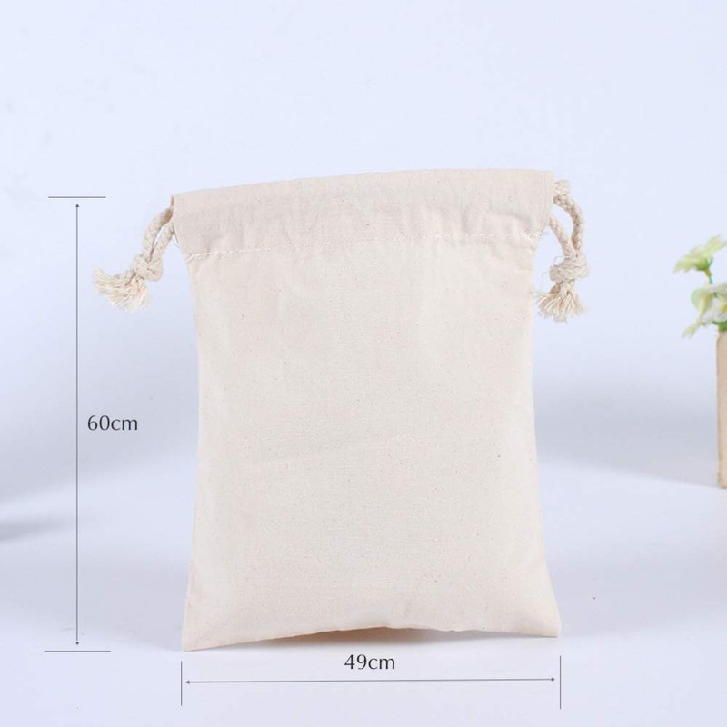 MsO Japanese Style Linen Drawstring Bag, Reusable, Eco Bag, Storage