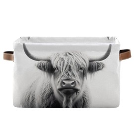 WELLDAY Storage Basket Highland Cow Closet Storage Bin Cube Organizer Baskets for Shelves Organizing 1PC
