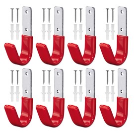 Dekton 8PC 8.5cm x 4cm Wall Hooks - Heavy-Duty Hooks with Max Capacity of 35kg | Ideal for Hanging Tools, Coats, Bags, and More | Durable, Rust-Resistant Metal Construction for Home, Garage, or Office