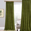 StangH Olive Green Velvet Curtains for Bedroom, Back Tab Light