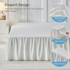 Uozzi Bedding Bed Skirt Queen Size Three Fabric Sides Elastic