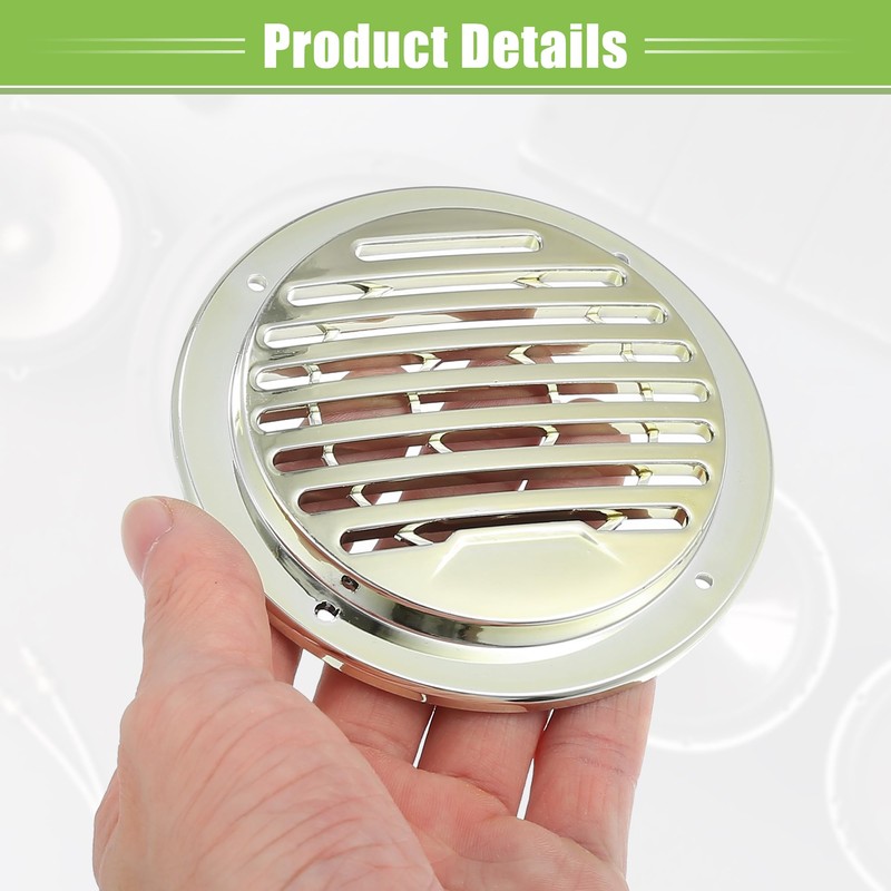 A ABSOPRO 3" Car Speaker Covers Round with Screws Silver