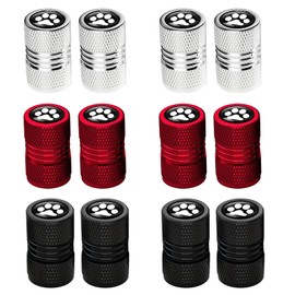 Pack of 12 Car Valve Caps, Car Valve Caps, Tyre Valve Caps, Car Metal Valve Caps, Cute Dog Paw Pattern, Car Valve Cap, Universal Tyre Valve Caps for Motorcycle, Car, SUV and Much More