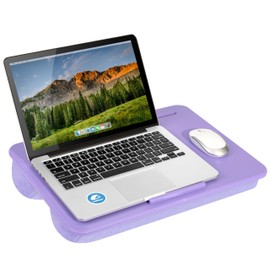 LAPGEAR Original Lap Desk – Large (17.9” x 13”) | Fits Up to 17.3” Laptops | Cushioned with Device Ledge, Pencil Tray & Handle | Portable & Lightweight | Purple Amethyst – Style No. 45152