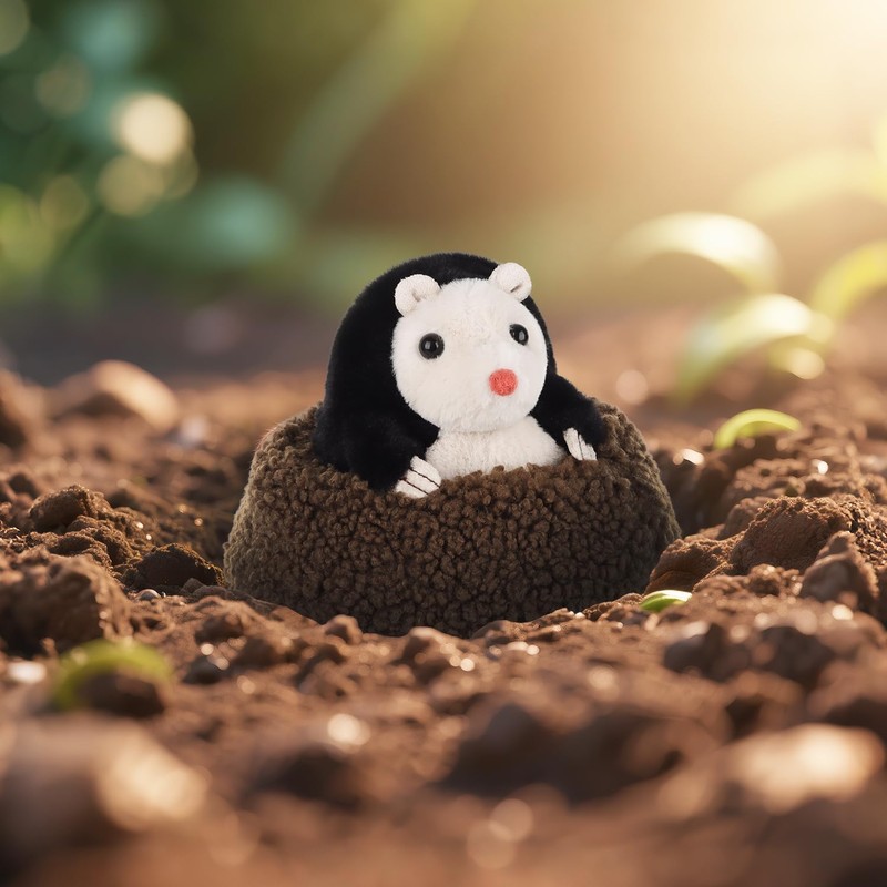 Apricot Lamb Curious Mole Stuffed Animals for Kids, Soft Cute