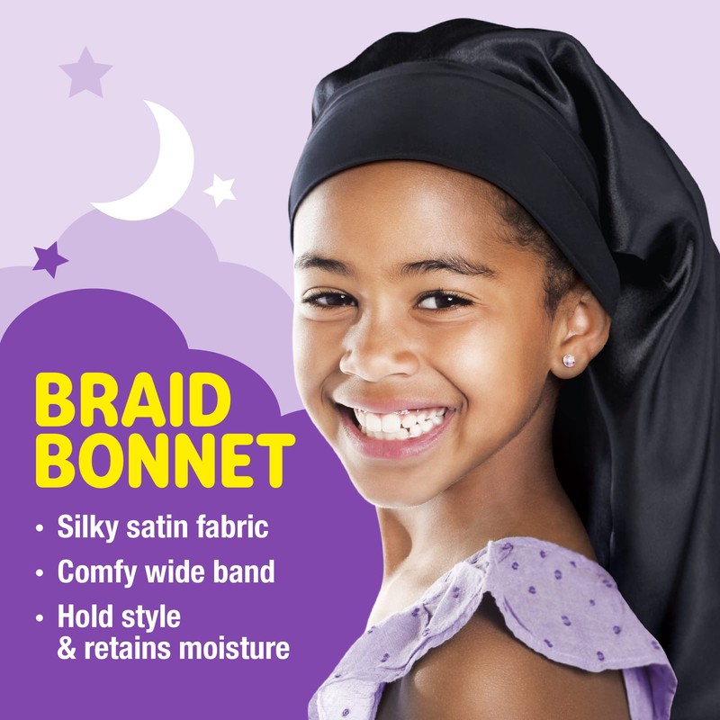 Red by Kiss Kids Satin Braid Bonnet, Comfy Wide Band