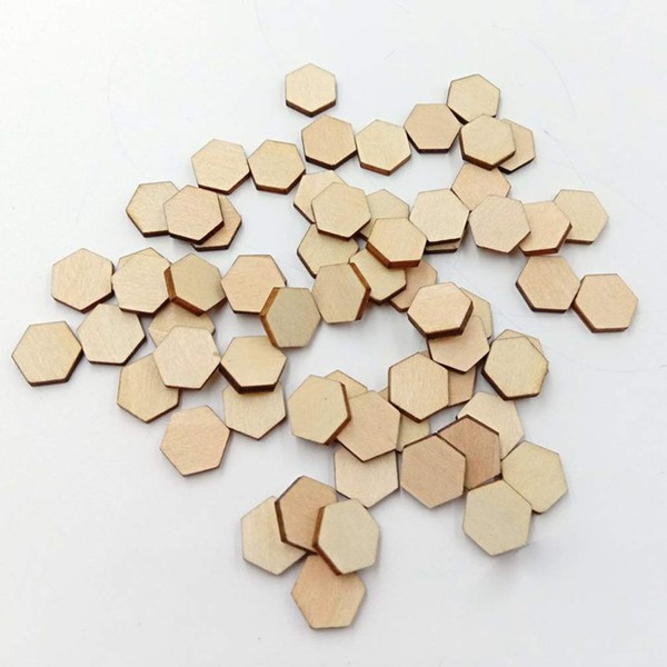 HEALLILY Pack of 200 12 5 mm Beech Hexagonal Pieces